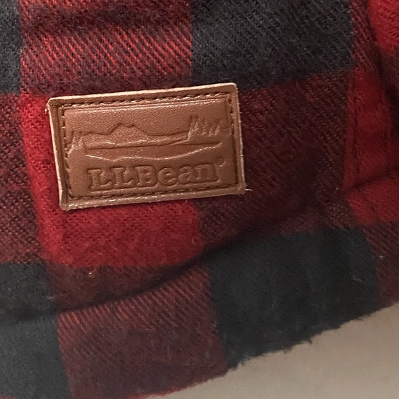 LL Bean Shacket Size XS Petite Sherpa Lined Plaid Red Black Hoodie - Picture 8 of 13